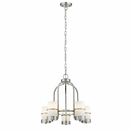 CHLOE LIGHTING Penelope Contemporary 5 Light Brushed Nickel Mini Chandelier - 22 in. CH2R001BN22-UC5